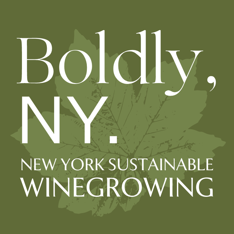 text logo: Boldly, NY New York Sustainable Winegrowing