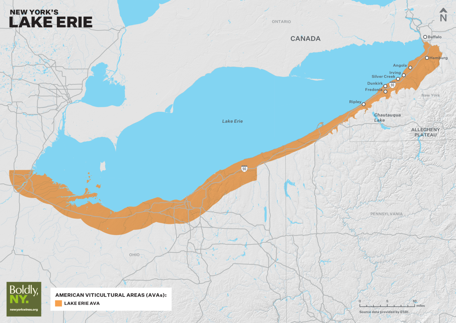 lake erie new york map