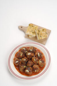 duck meatballs in bowl