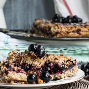 blueberry cobbler on a plate